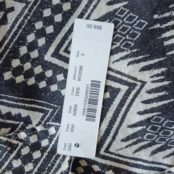 NWT J.crew Linen "boy" Button Up Shirt Aztec Diamonds Ikat | Black & white sz 2 - Picture 14 of 16